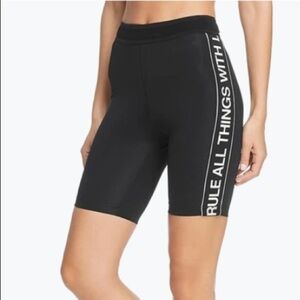 PAM & GELA Shorts Black Mesh Waistband Size S